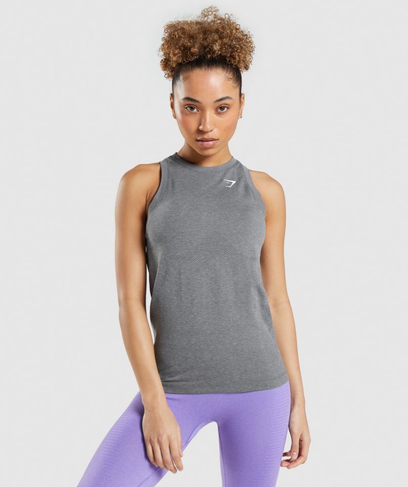 Women\'s Gymshark Vital Seamless 2.0 Light Tanks Grey | CA 73085A